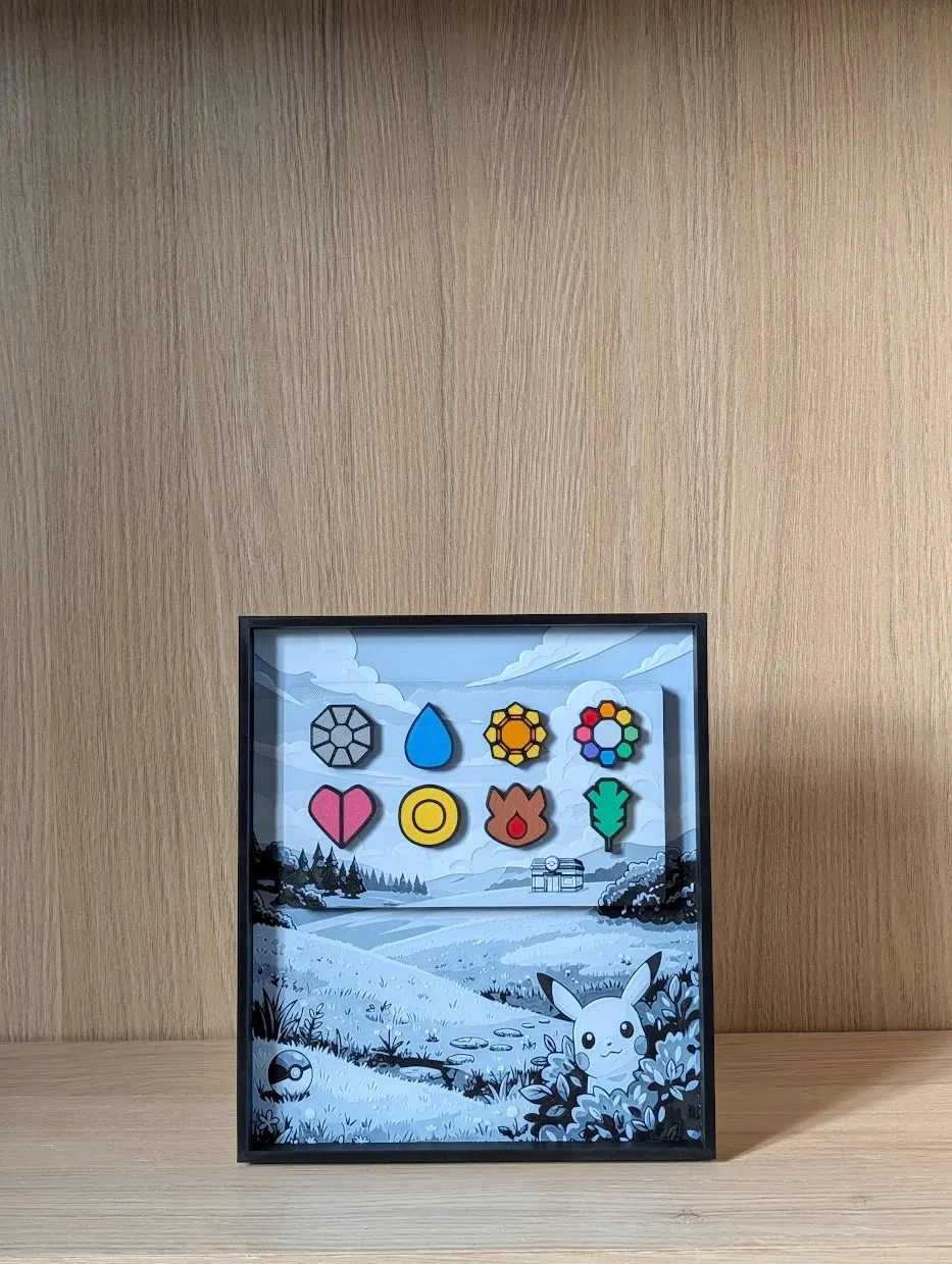 *NEW!* Kanto Gym Badge Display & Frame V2