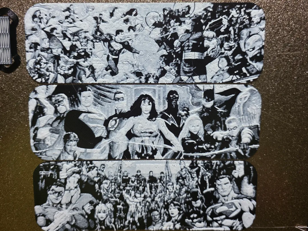 Superhero Collage Bookmark set of 3 Black/White