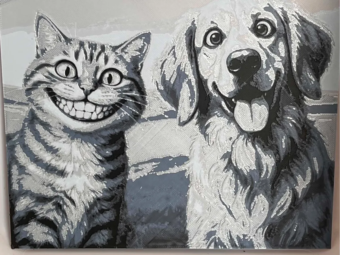 Goofy Cat and Dog Hueforge