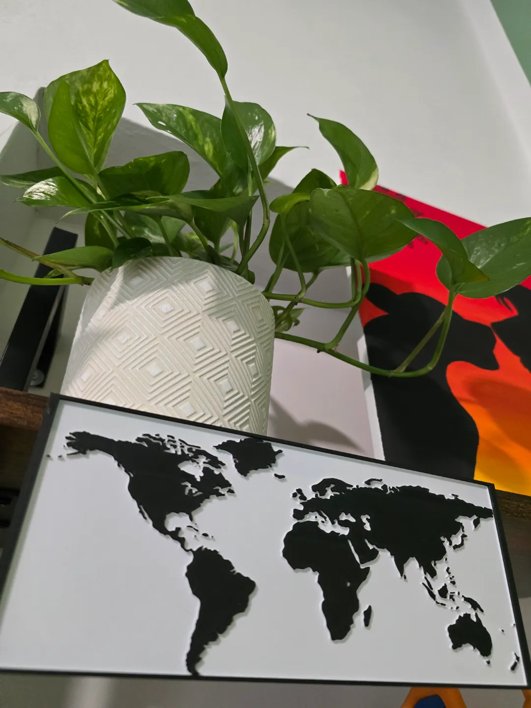 Quadro Mappa Mondo hueforge con cornice