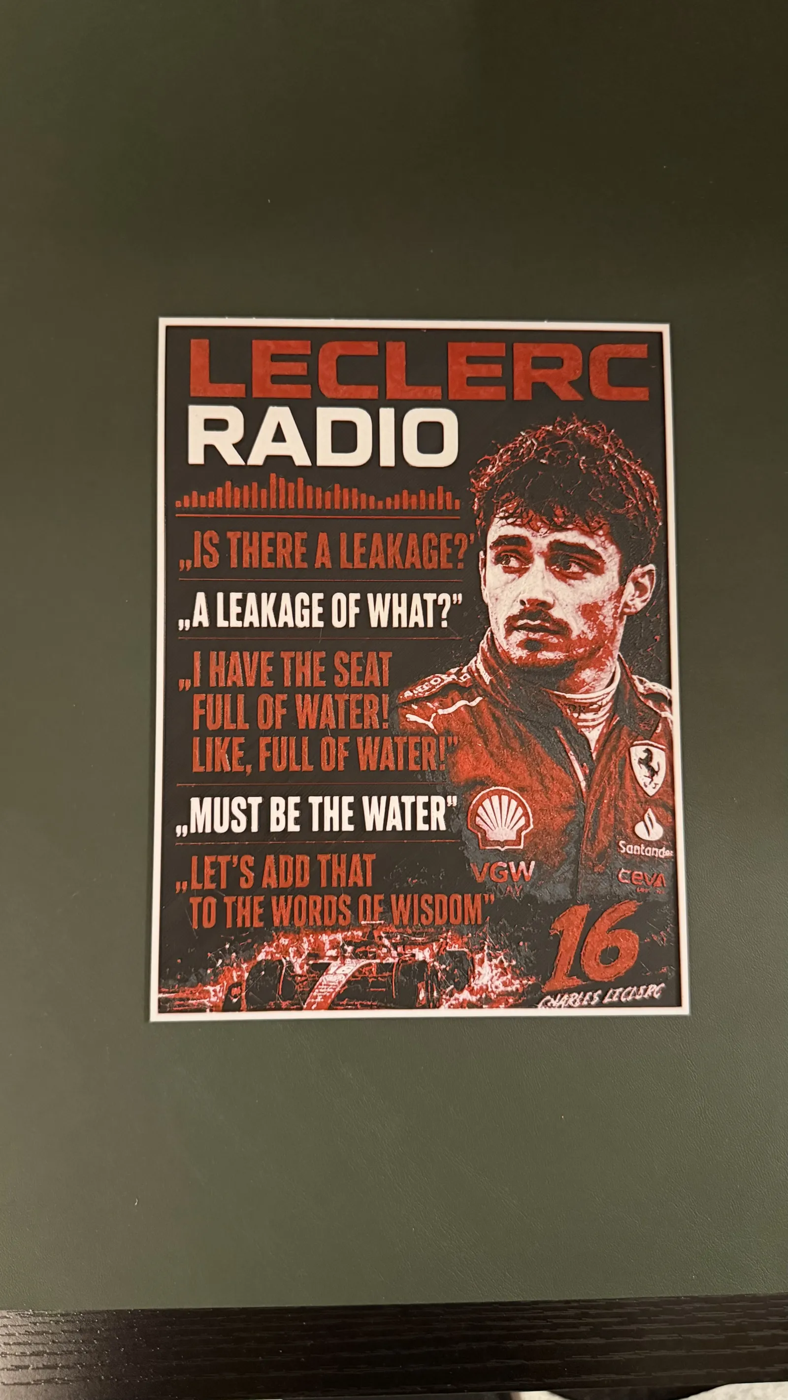 F1- Charles Leclerc "Is there a leakage?" HueForge