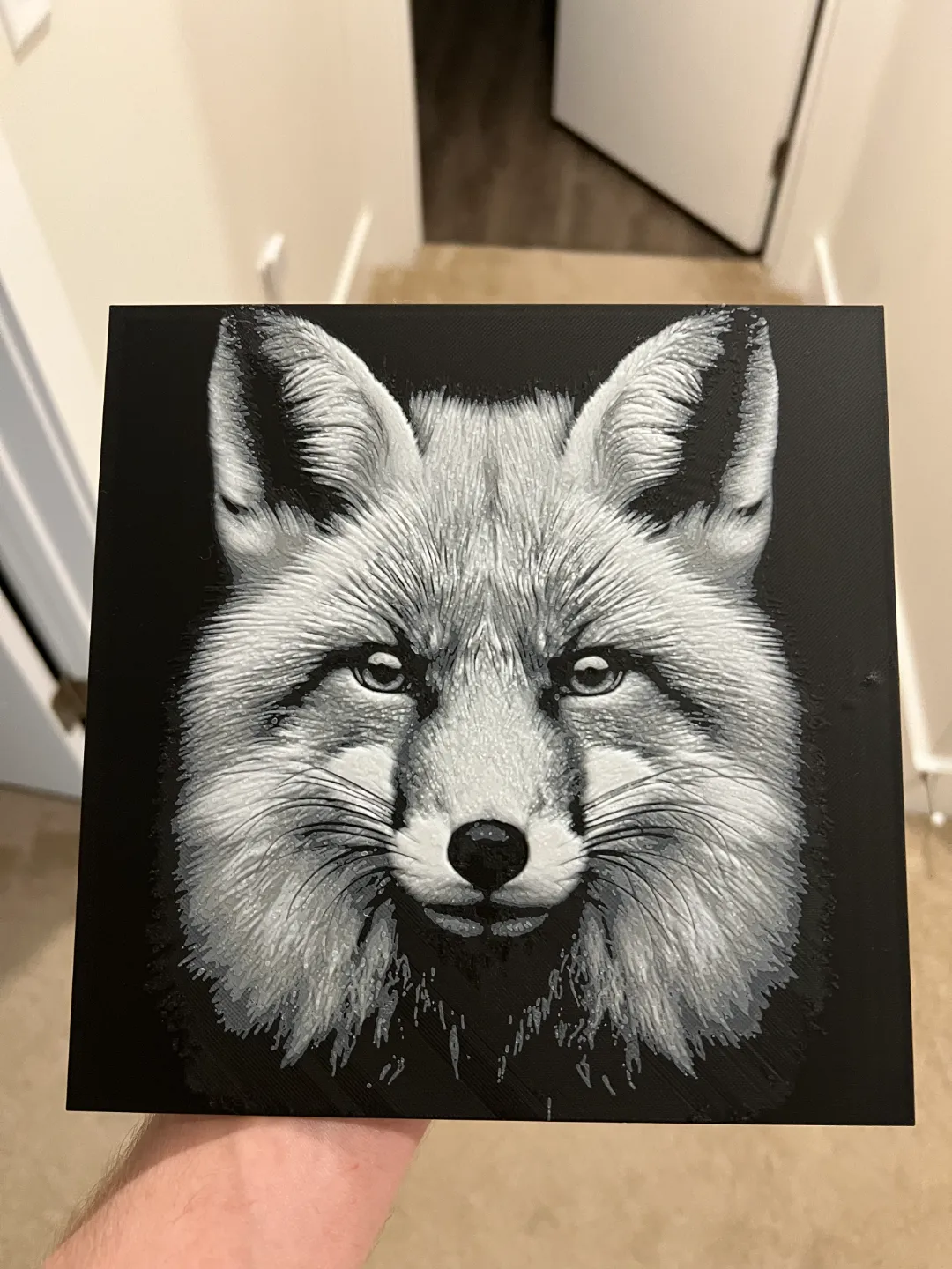 Fox Grayscale Art Hueforge