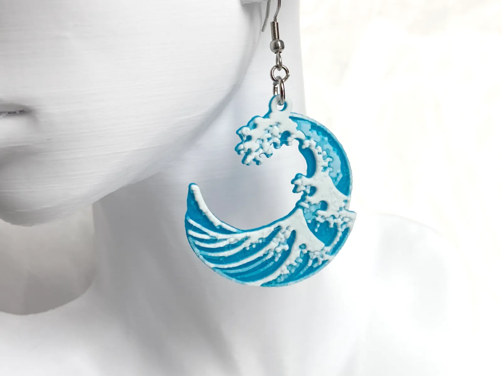 The Great Wave off Kanagawa HueForge Earrings