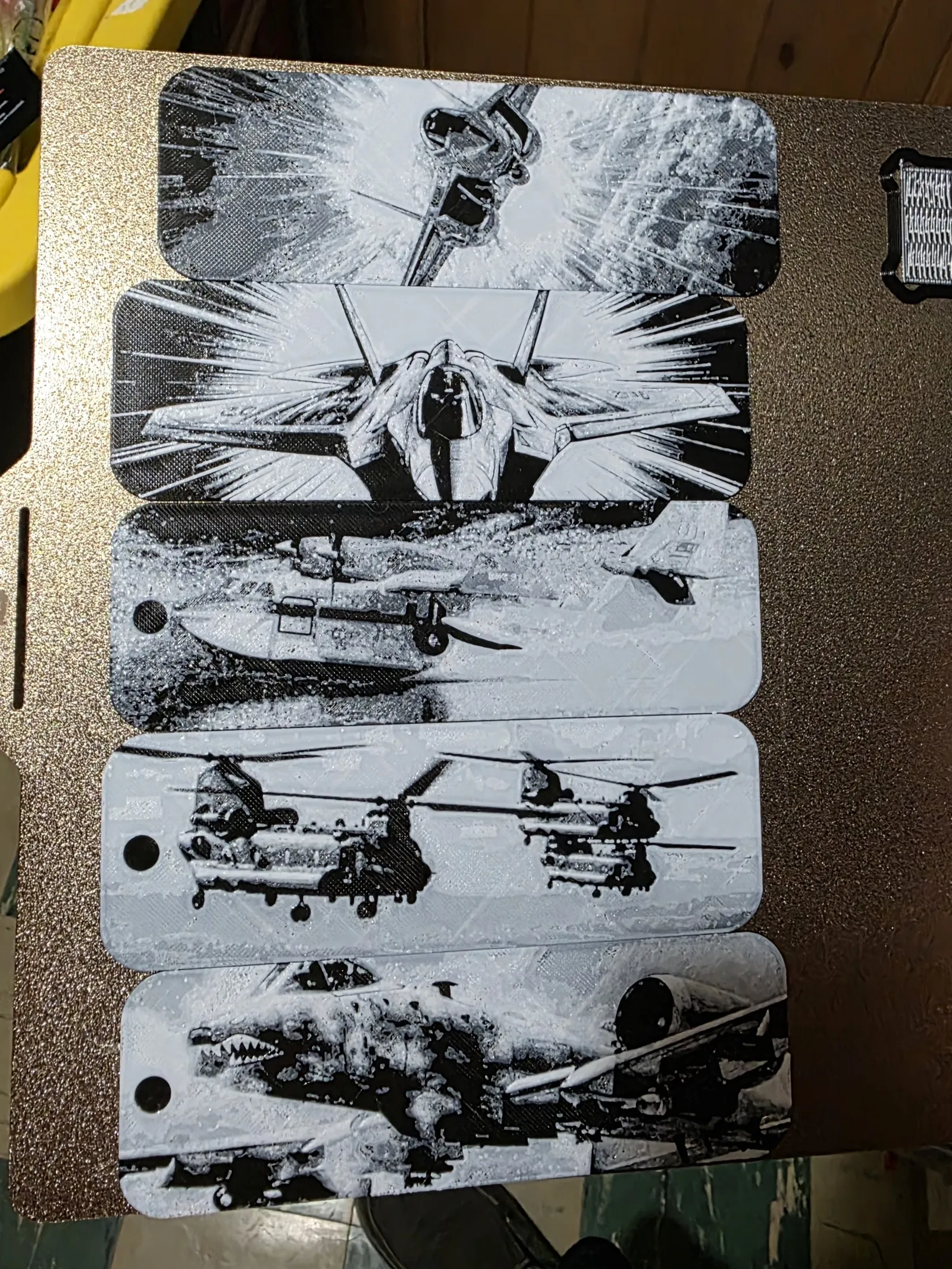 Aircraft Bookmark Set of 5 (2 colors Black/White)