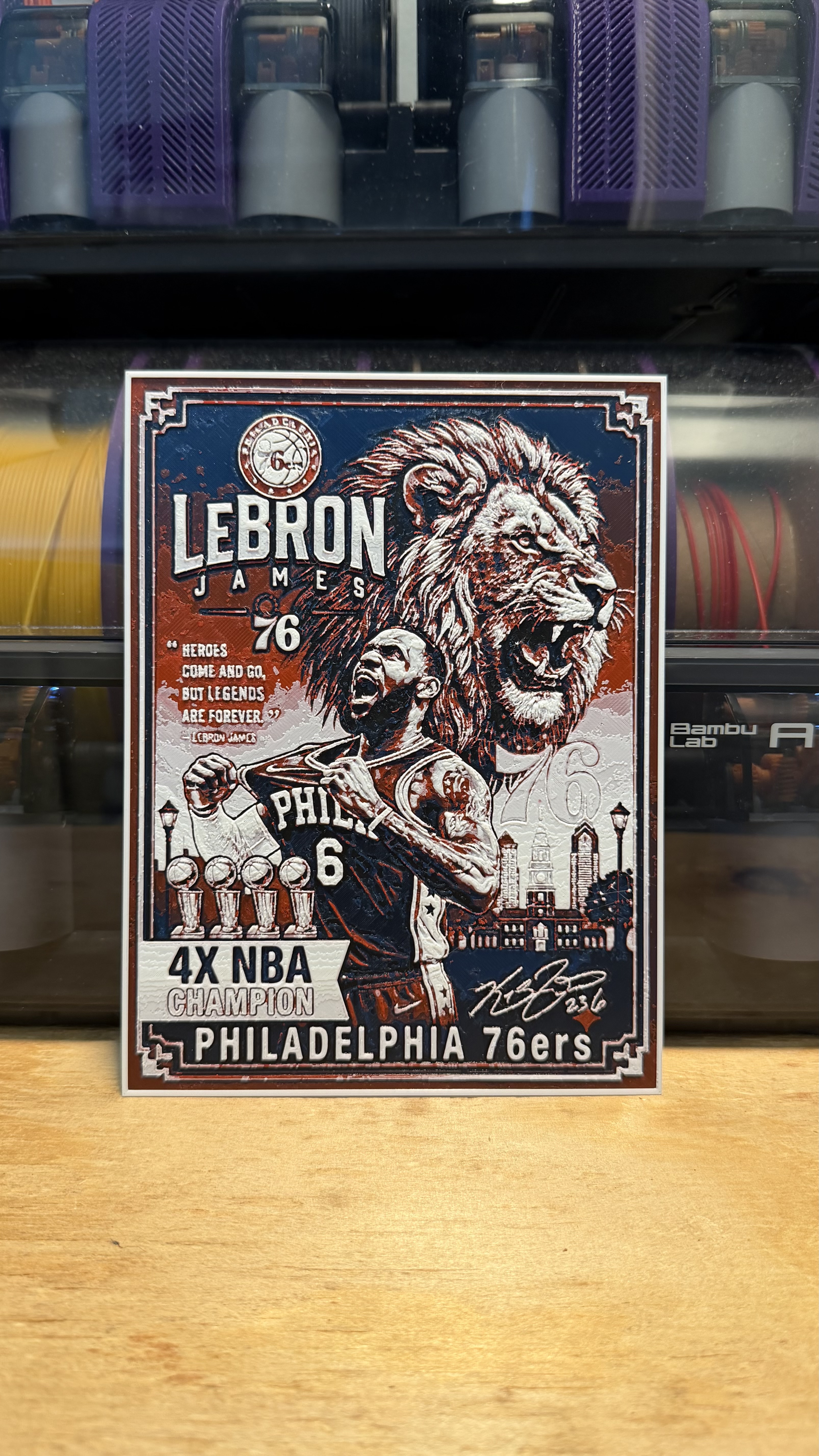 LeBron Philly 76ers NBA Poster Style HueForge