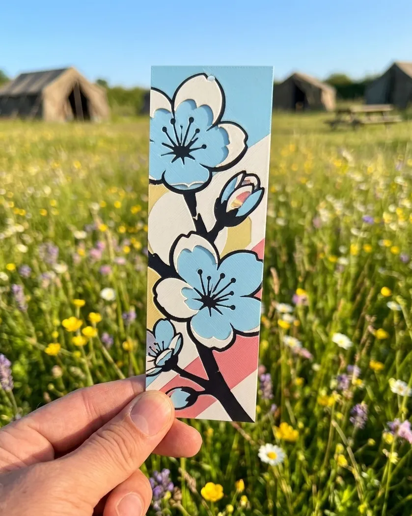 Floral Cherry Blossom Pop Bookmark - 15x5cm no ams