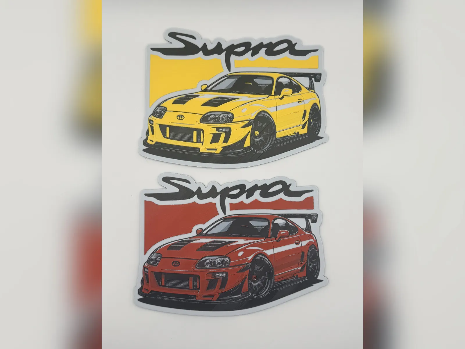 Toyota Supra MkIV Sticker Cutout Hueforge Print