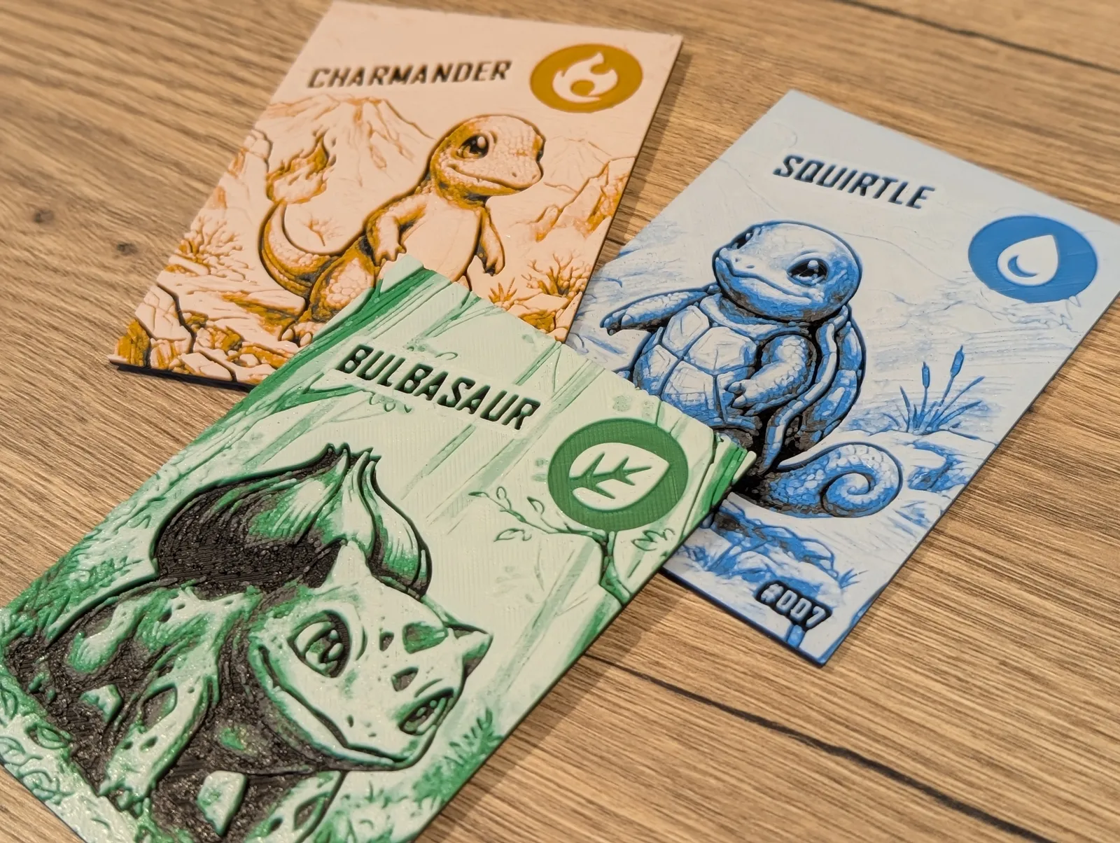 Bulbasaur, Charmander & Squirtle Hueforge & Frame