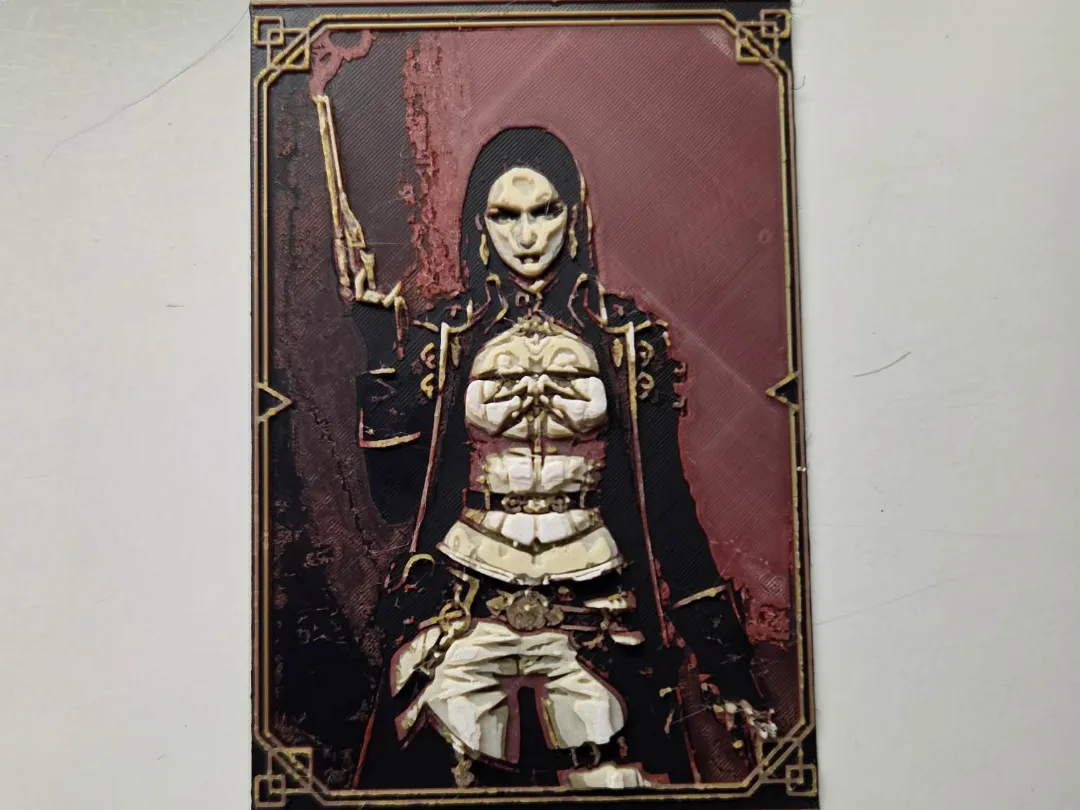 Female Gunslinger dnd card hueforge for dm screen