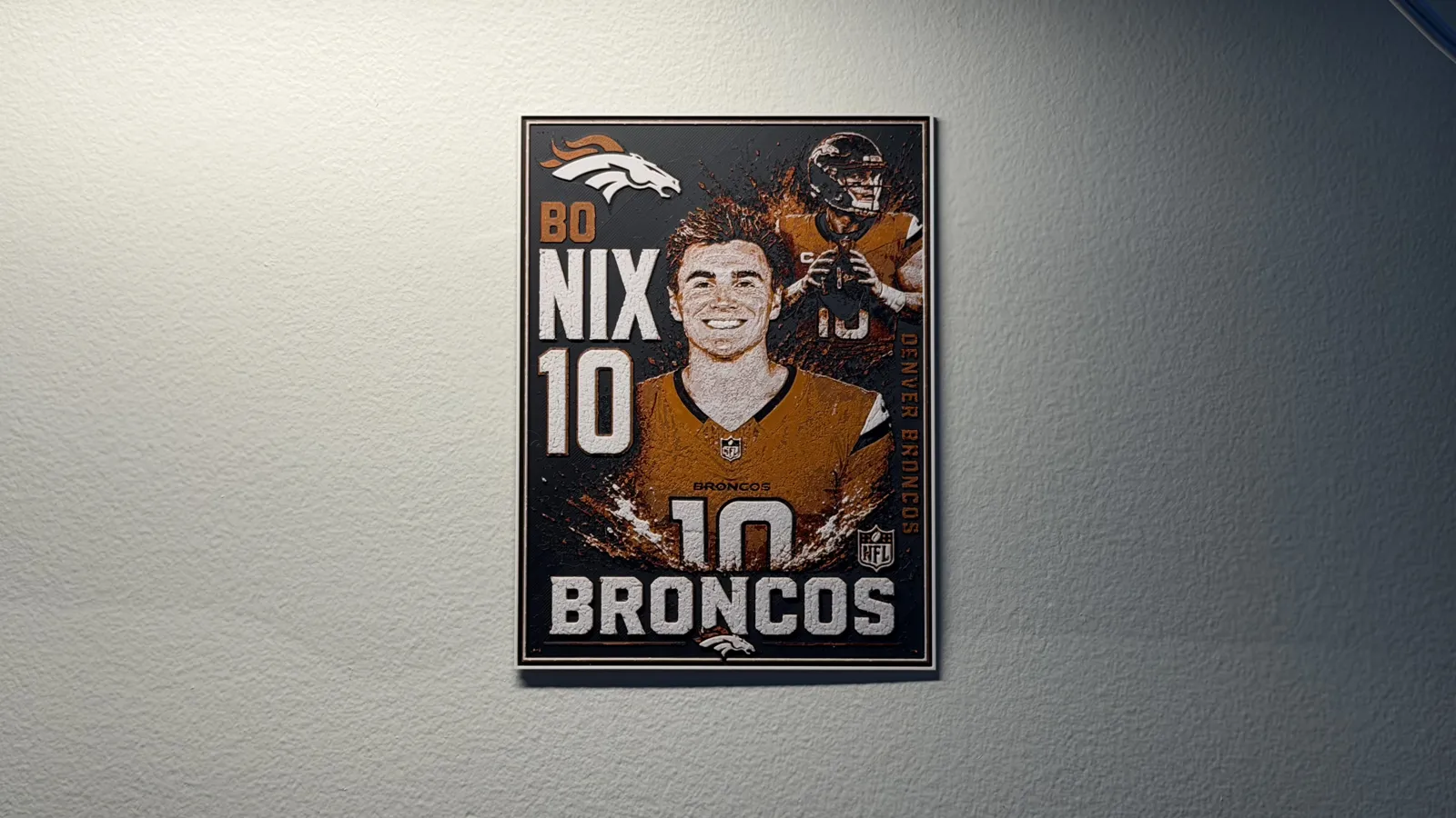Bo Nix Denver Broncos NFL Player Card HueForge