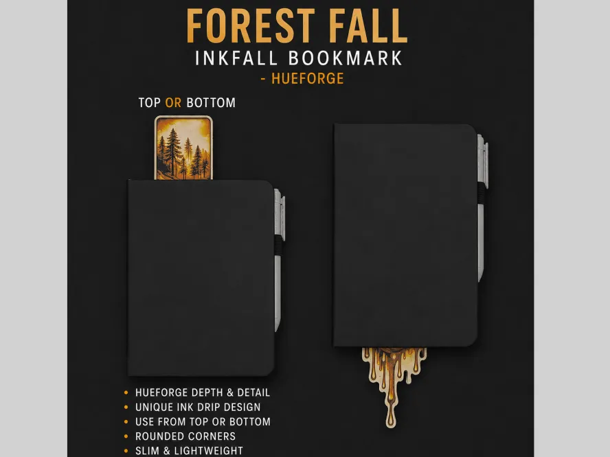Forest Fall Inkfall Bookmark - Hueforge