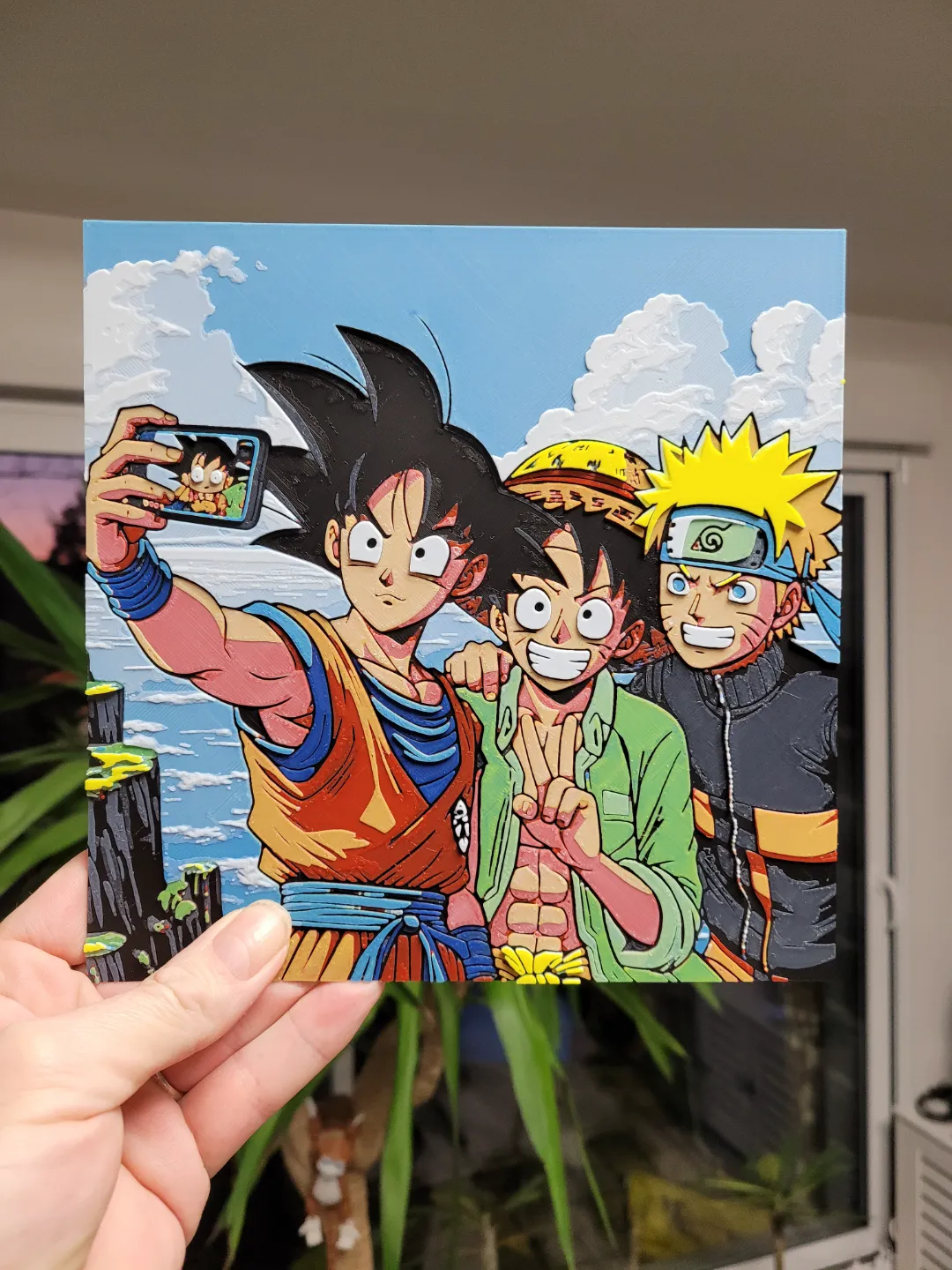 Selfie Goku Luffy Naruto - Manga Hueforge 200x200