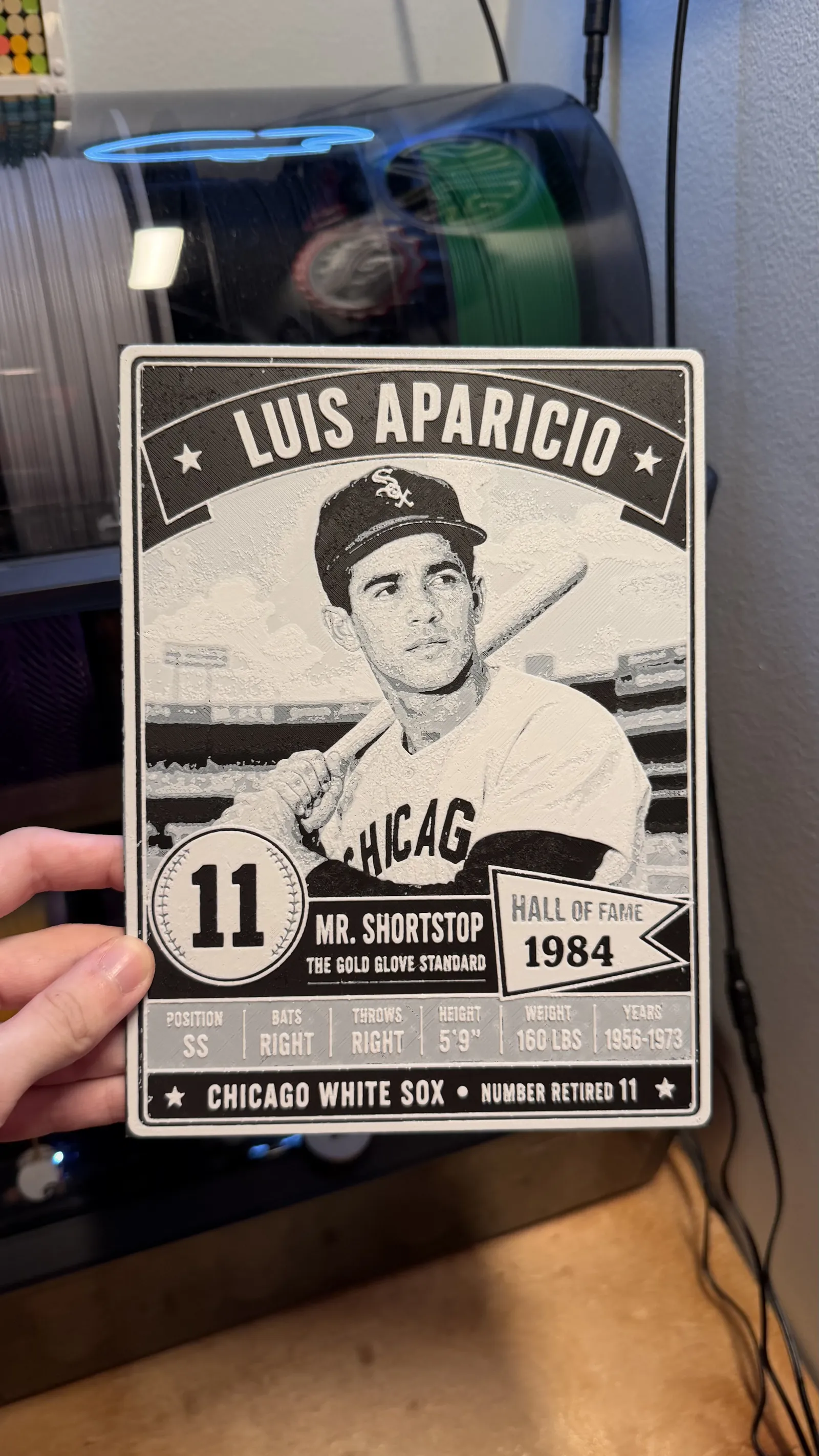 Luis Aparicio Vintage Baseball Card HueForge