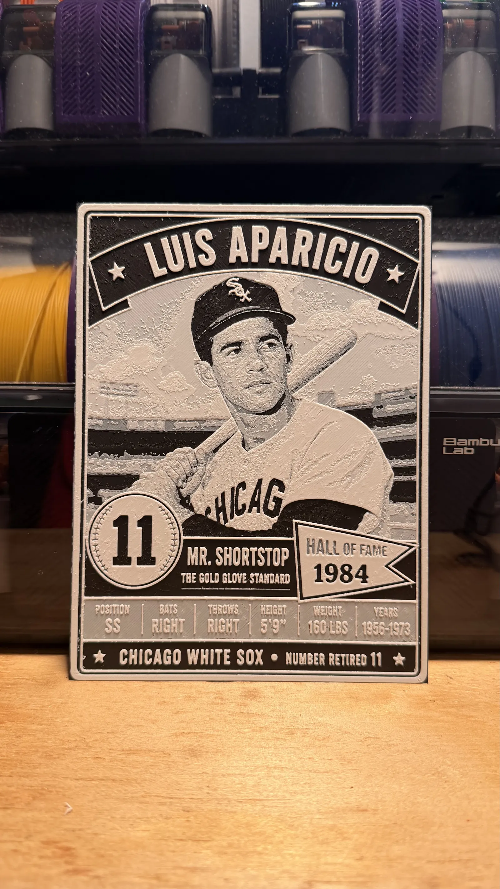 Luis Aparicio Vintage Baseball Card HueForge