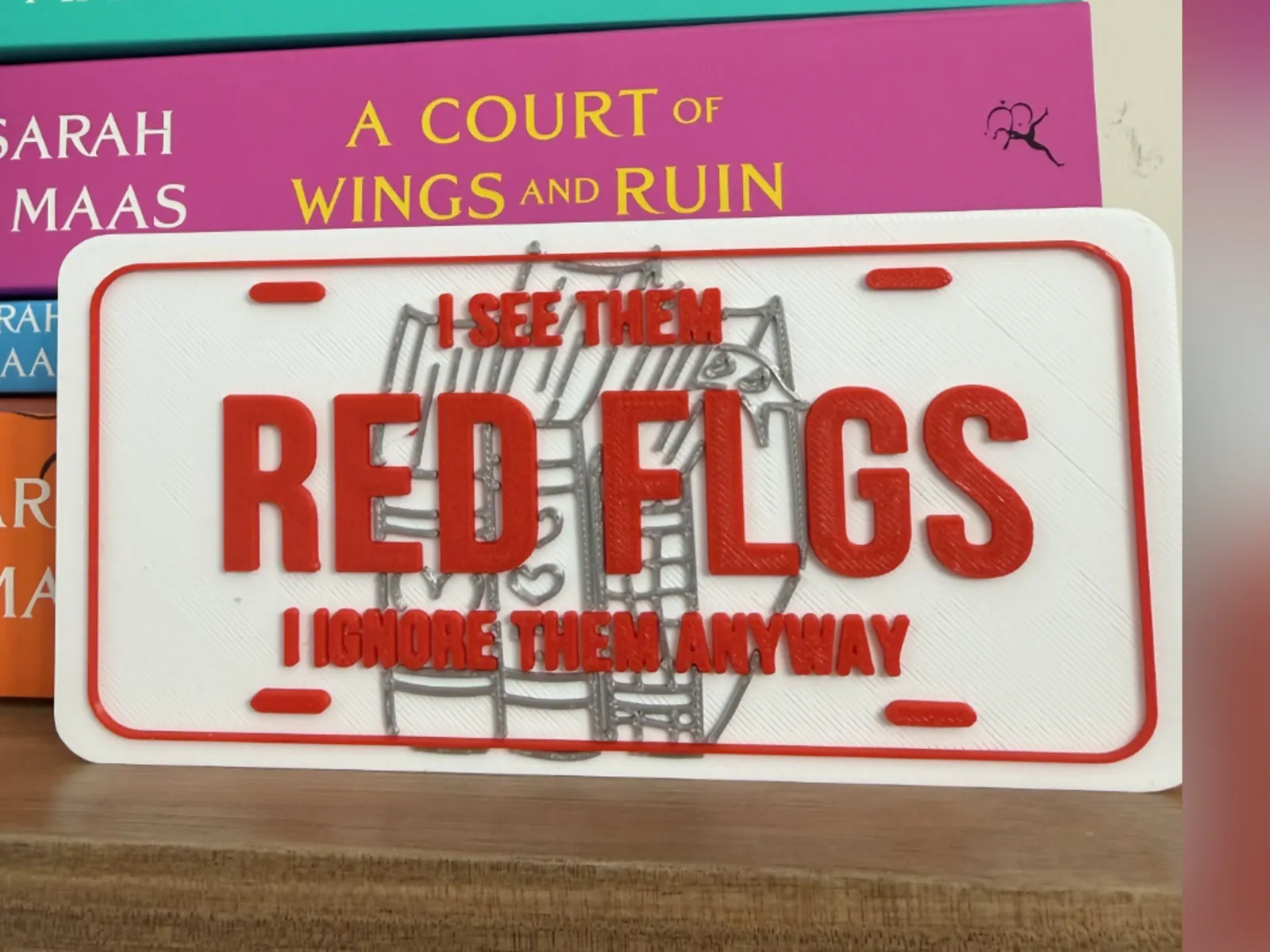 Red Flags Sign | BookTok Shelf Decor Plate
