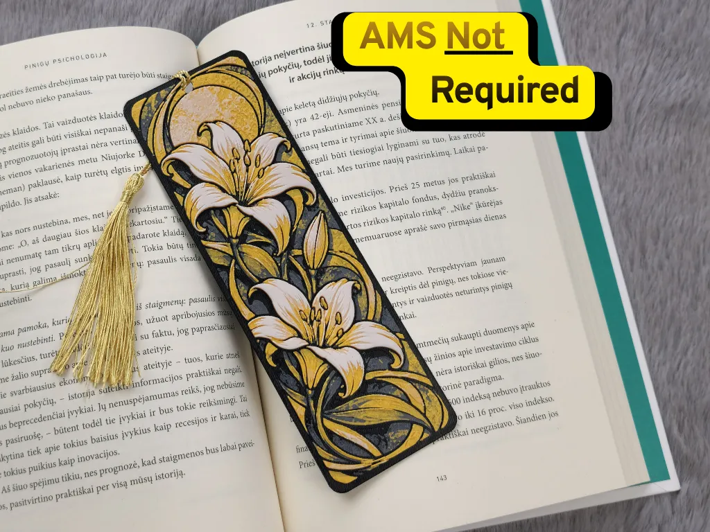 Elegant Golden Lily Bookmark