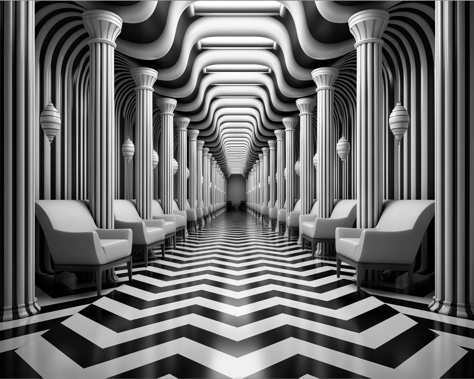 Abstract Depth Illusion - 3 Color Hueforge Filament Painting