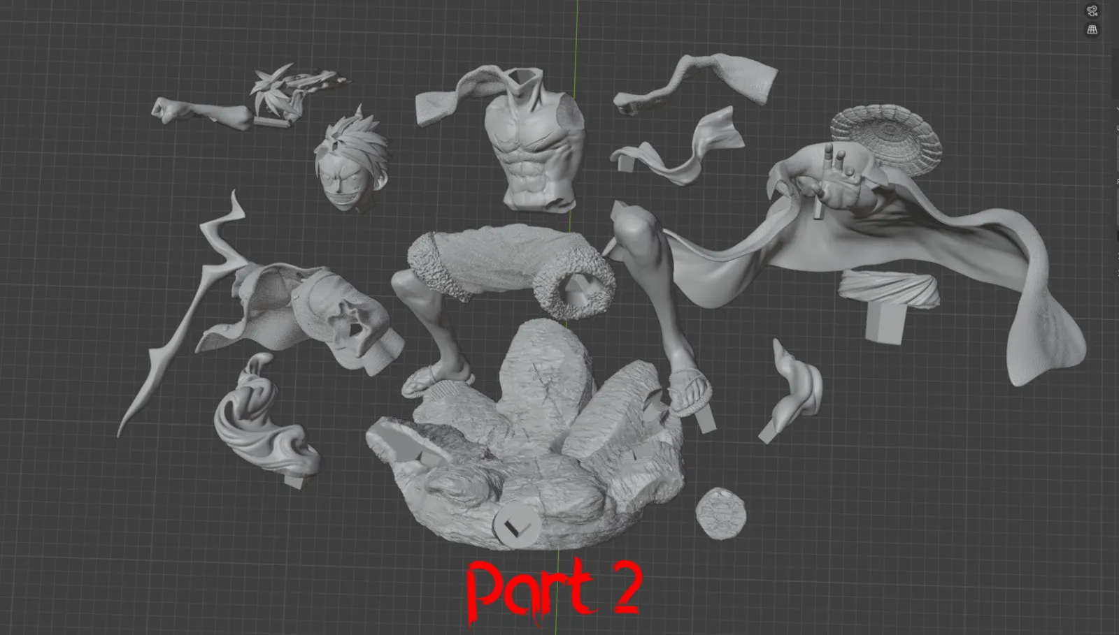 Life-Size Monkey D Luffy One Piece 3D Model Part 2