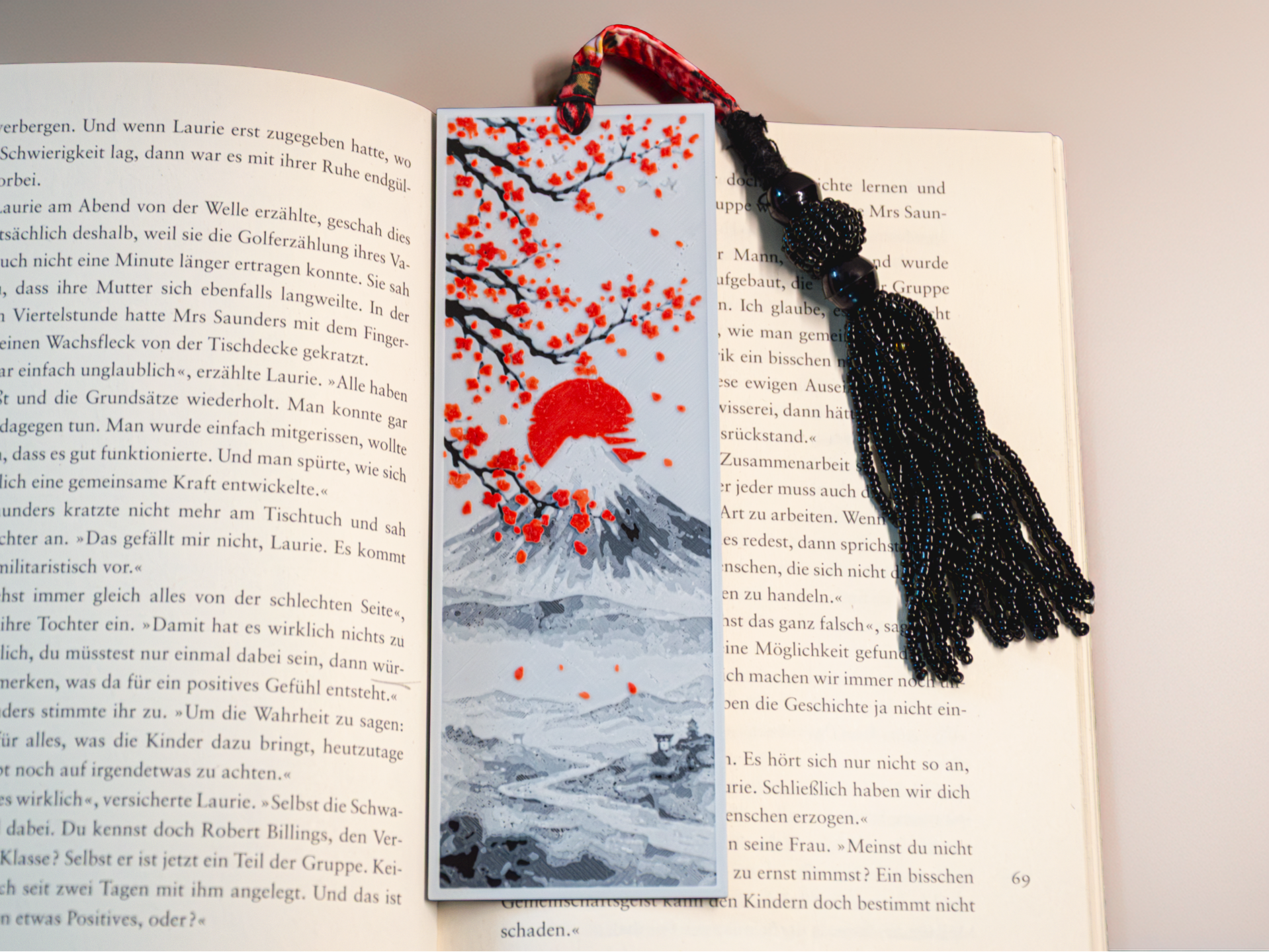 Mt. Fuji & Sakura Japanese Relief Bookmark