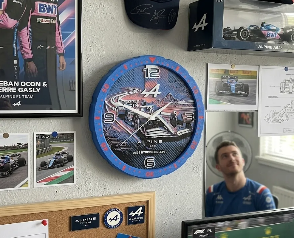 Alpine F1 Team Wall Clock (HueForge), F1, formula