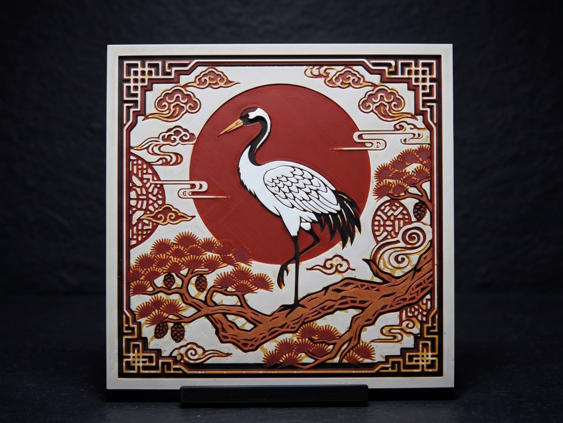 Jianhzi Stork - Hueforge Wall Art