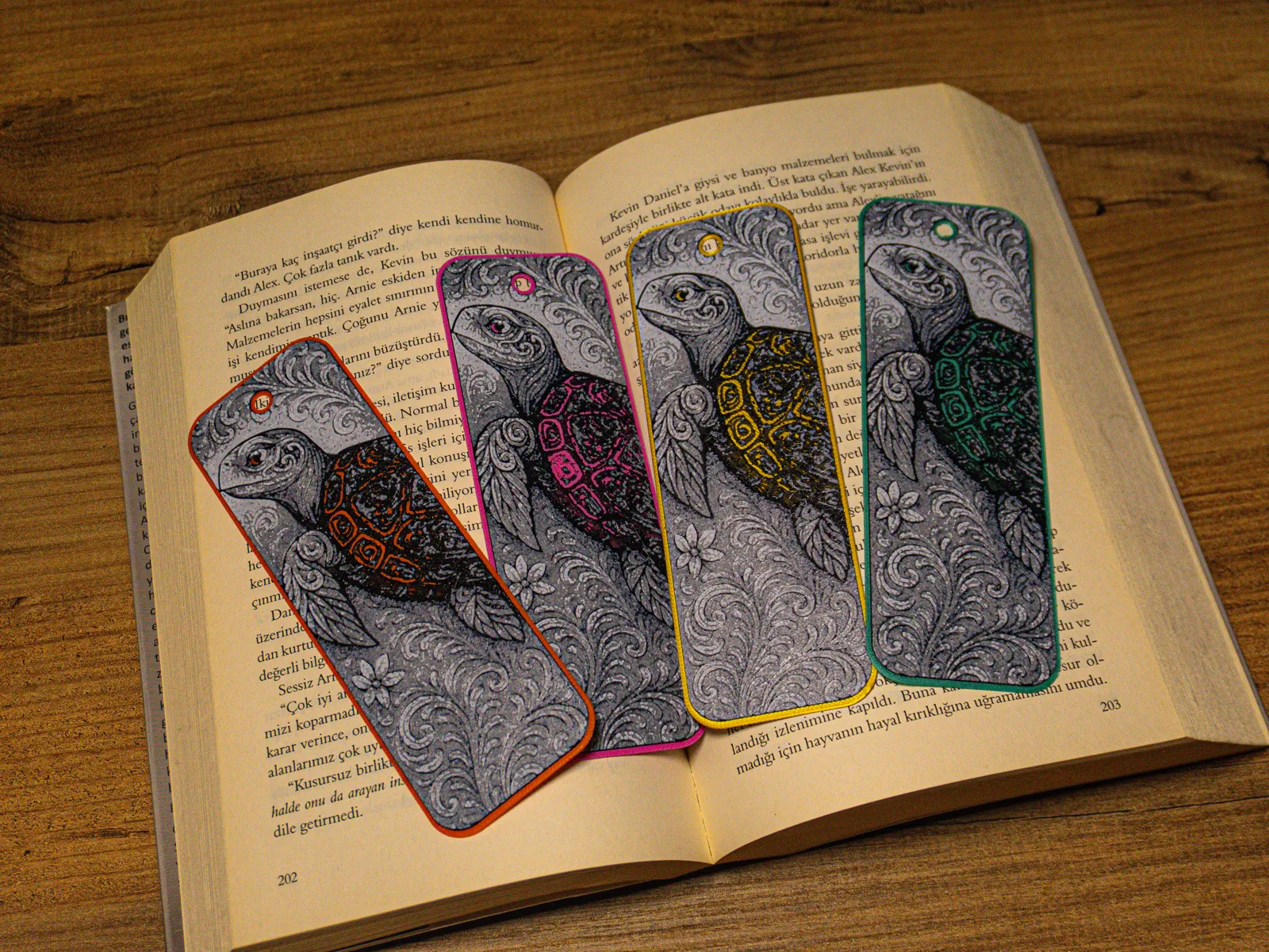 Ornamental Turtle - Hueforge Bookmark