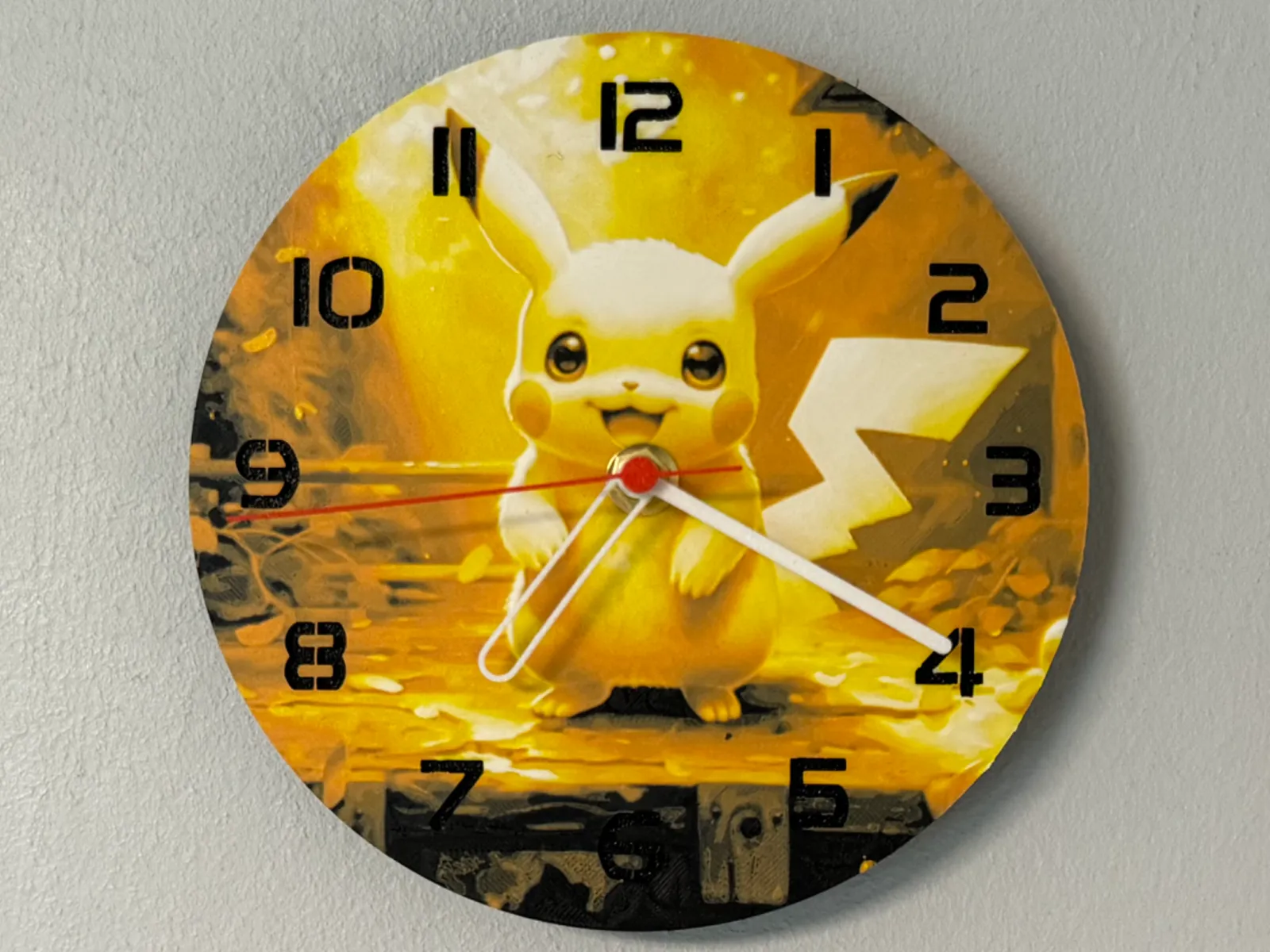 Wall Clock Pokémon Pikachu Hueforge kit 011