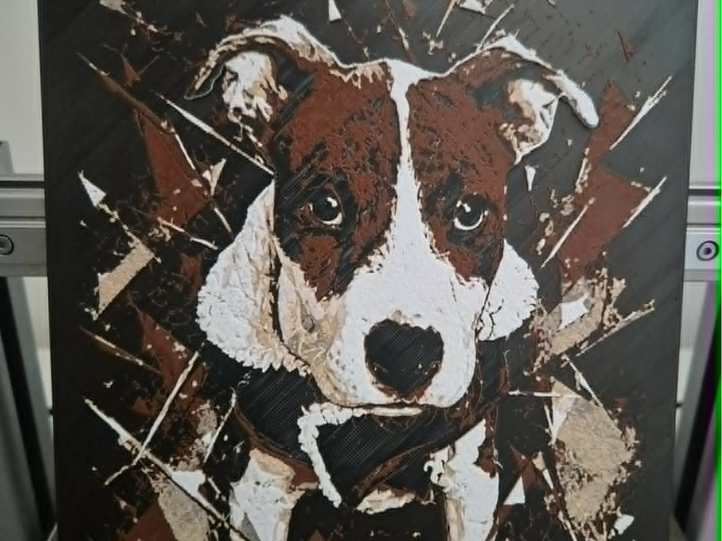 Amstaff puppy 3d picture