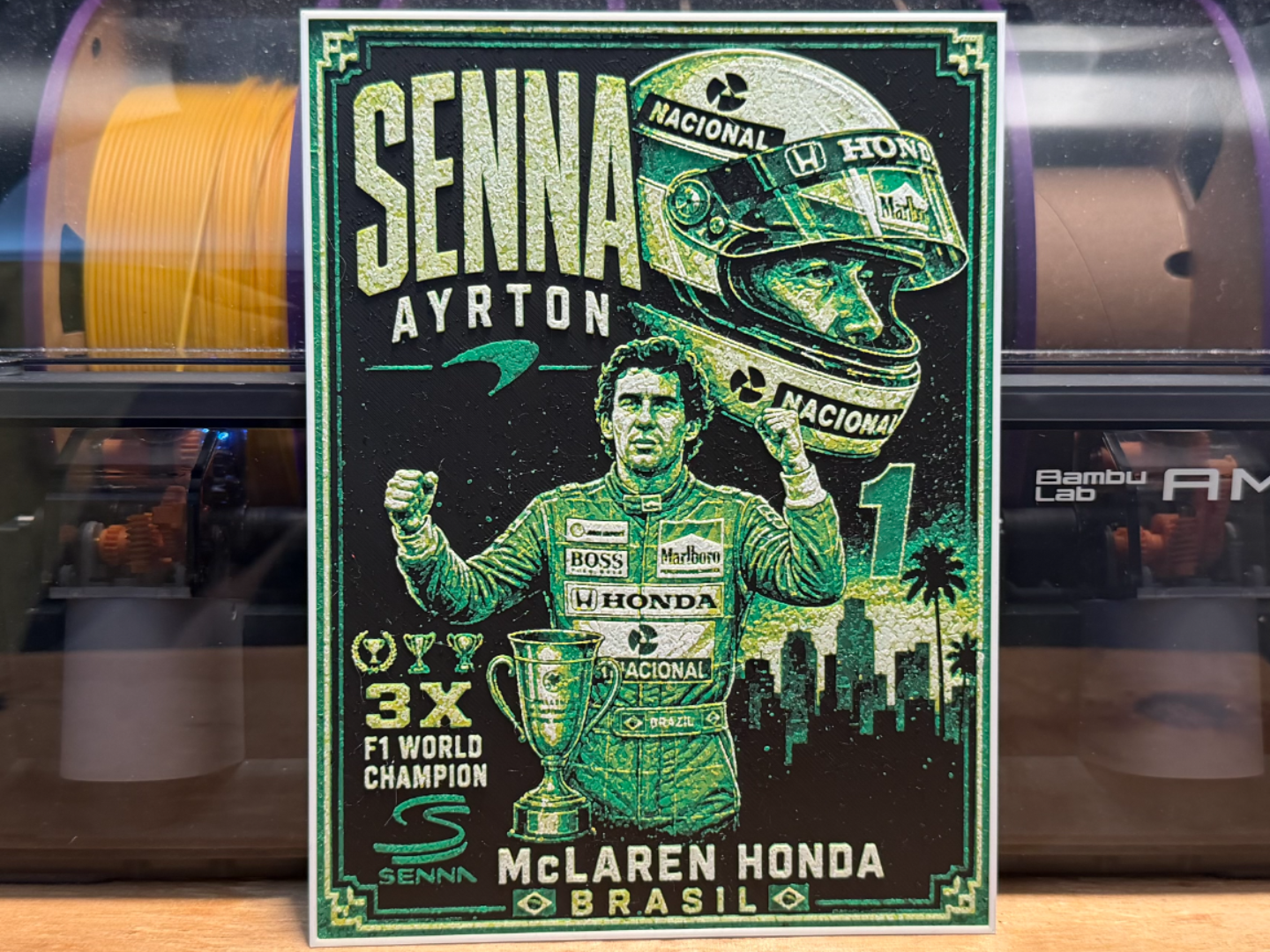 Ayrton Senna Formula 1 HueForge