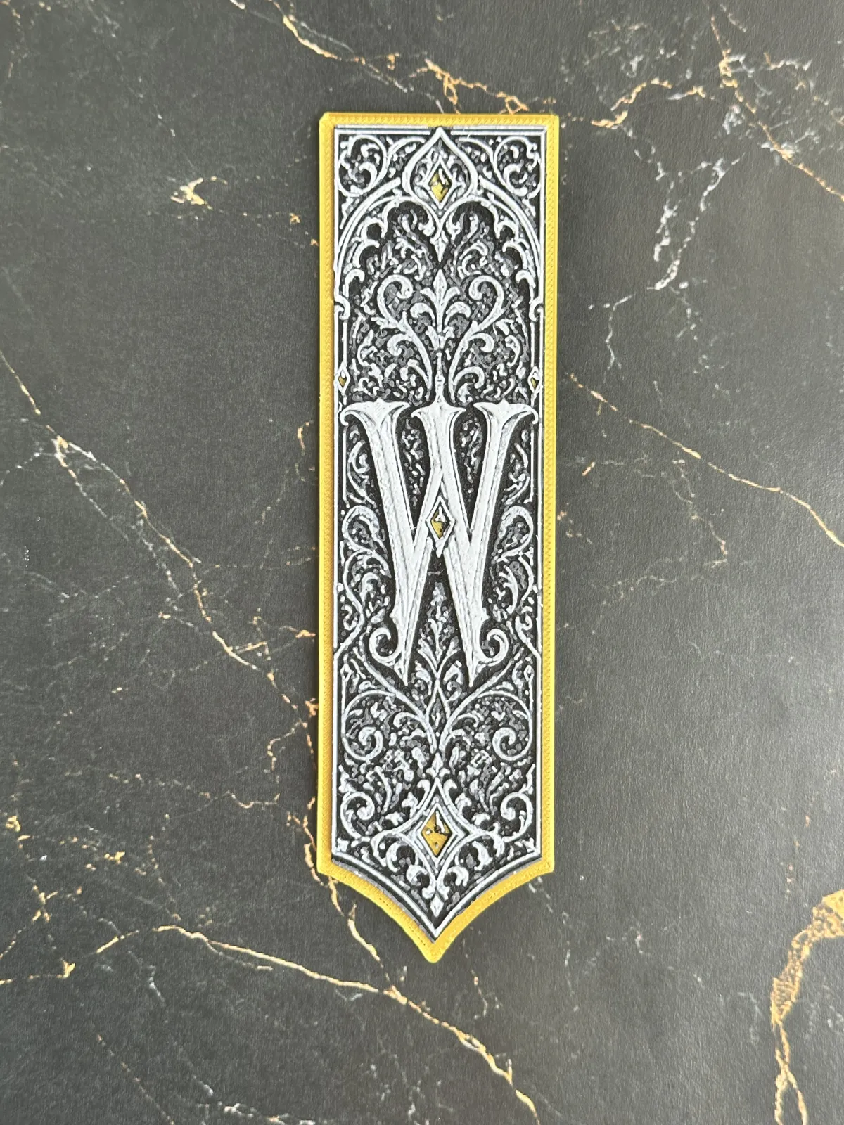 Gothic Letter W Bookmark - HueForge Alphabet