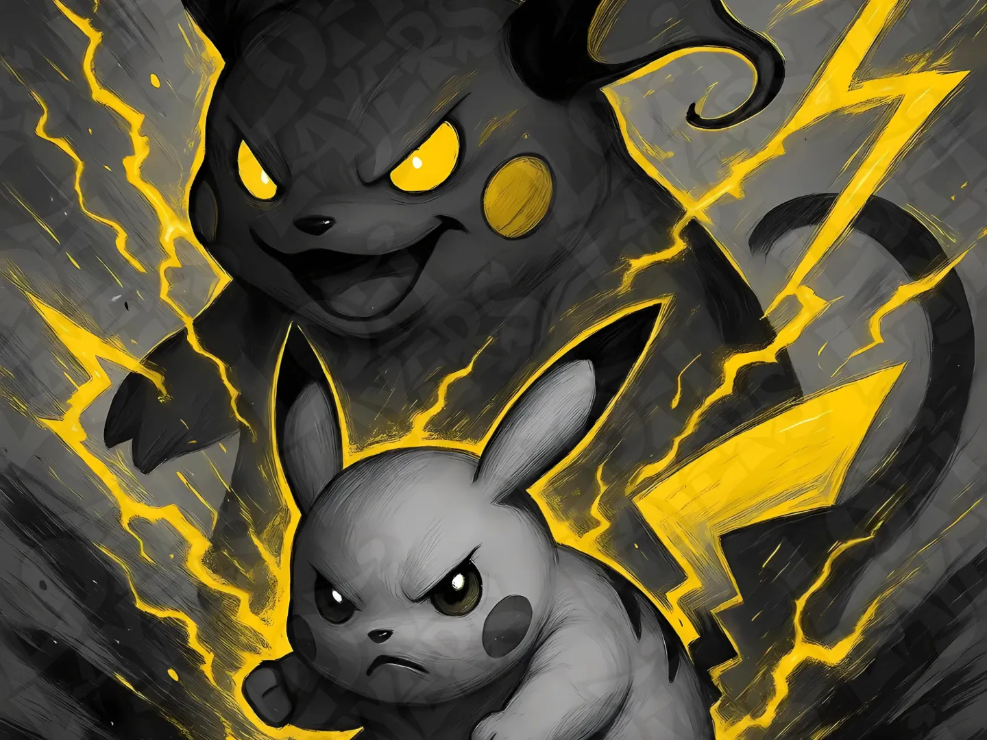Pikachu & Raichu Evolution Hueforge