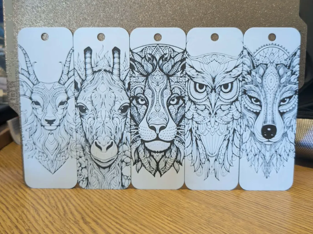 Mandala style animal bookmarks