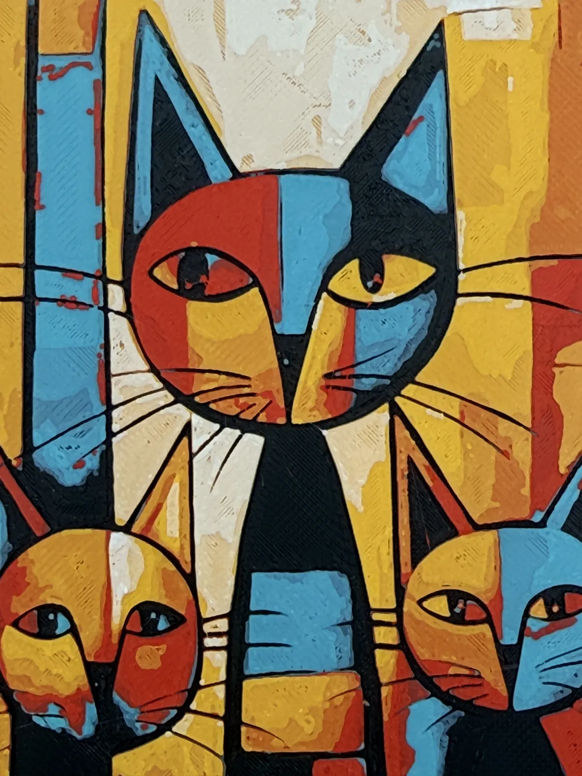 Abstract Cat Family Hueforge