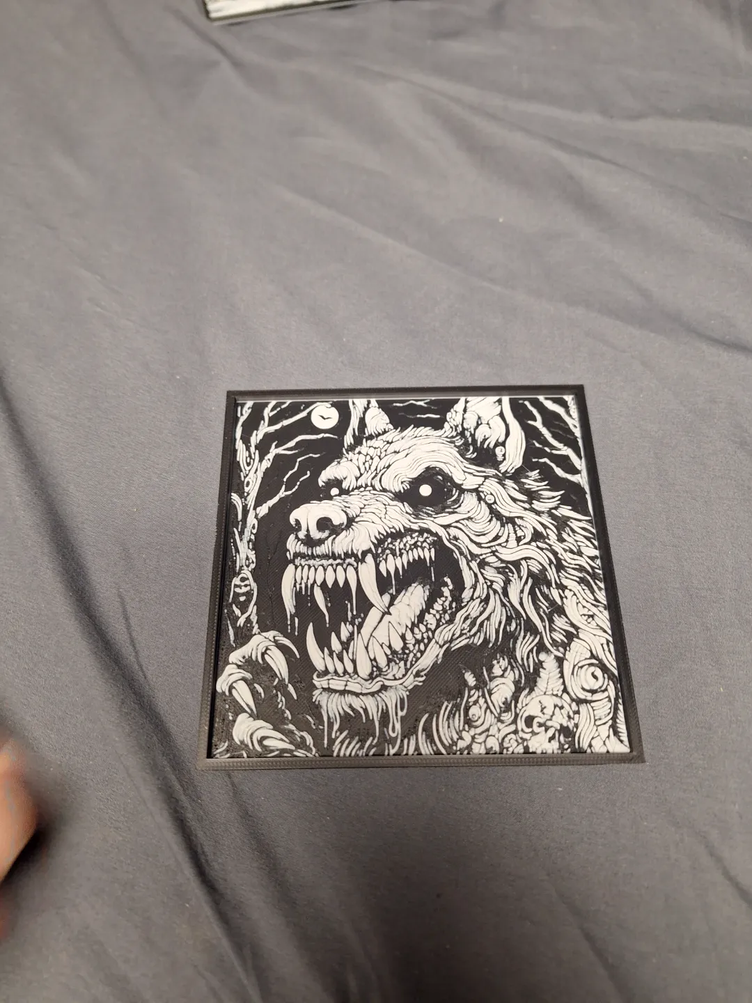 Werewolf in woods Hue Forge
