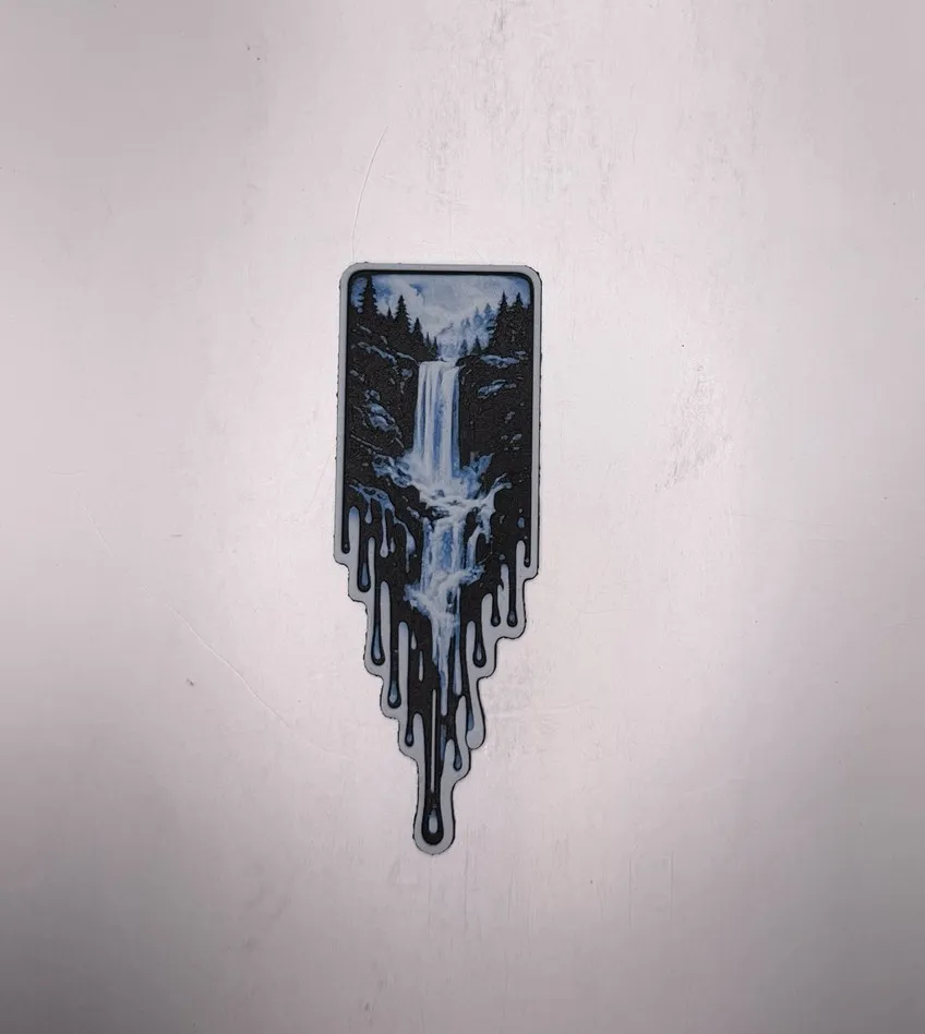 Waterfall Inkfall Bookmark - Hueforge