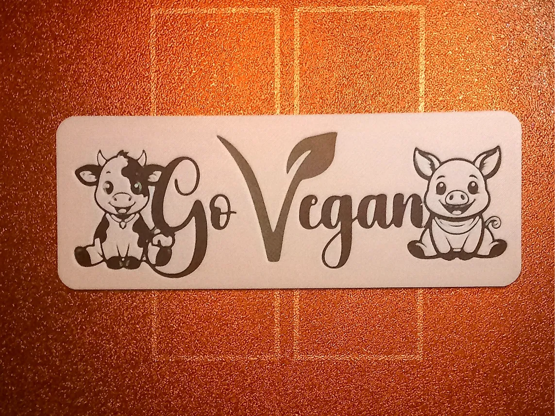 HueForge | Go Vegan 3D printed Sticker