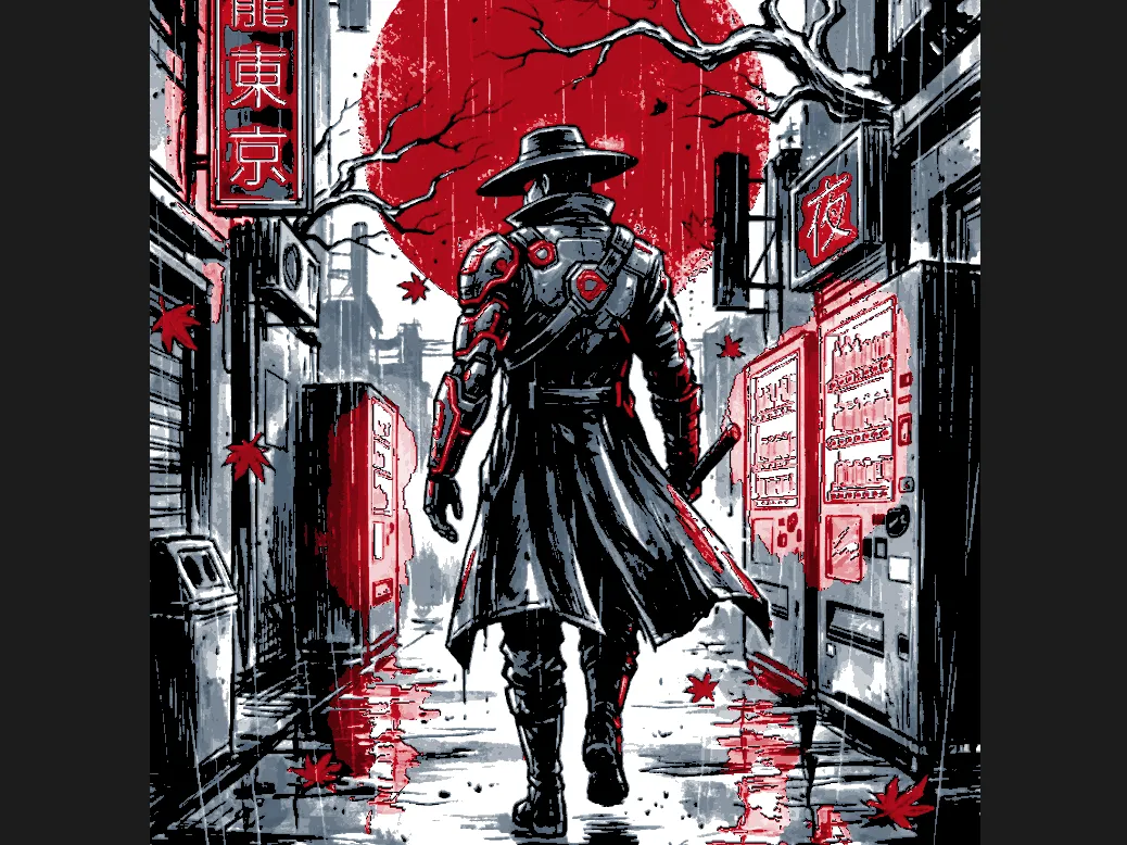 Japanese Neon Ronin