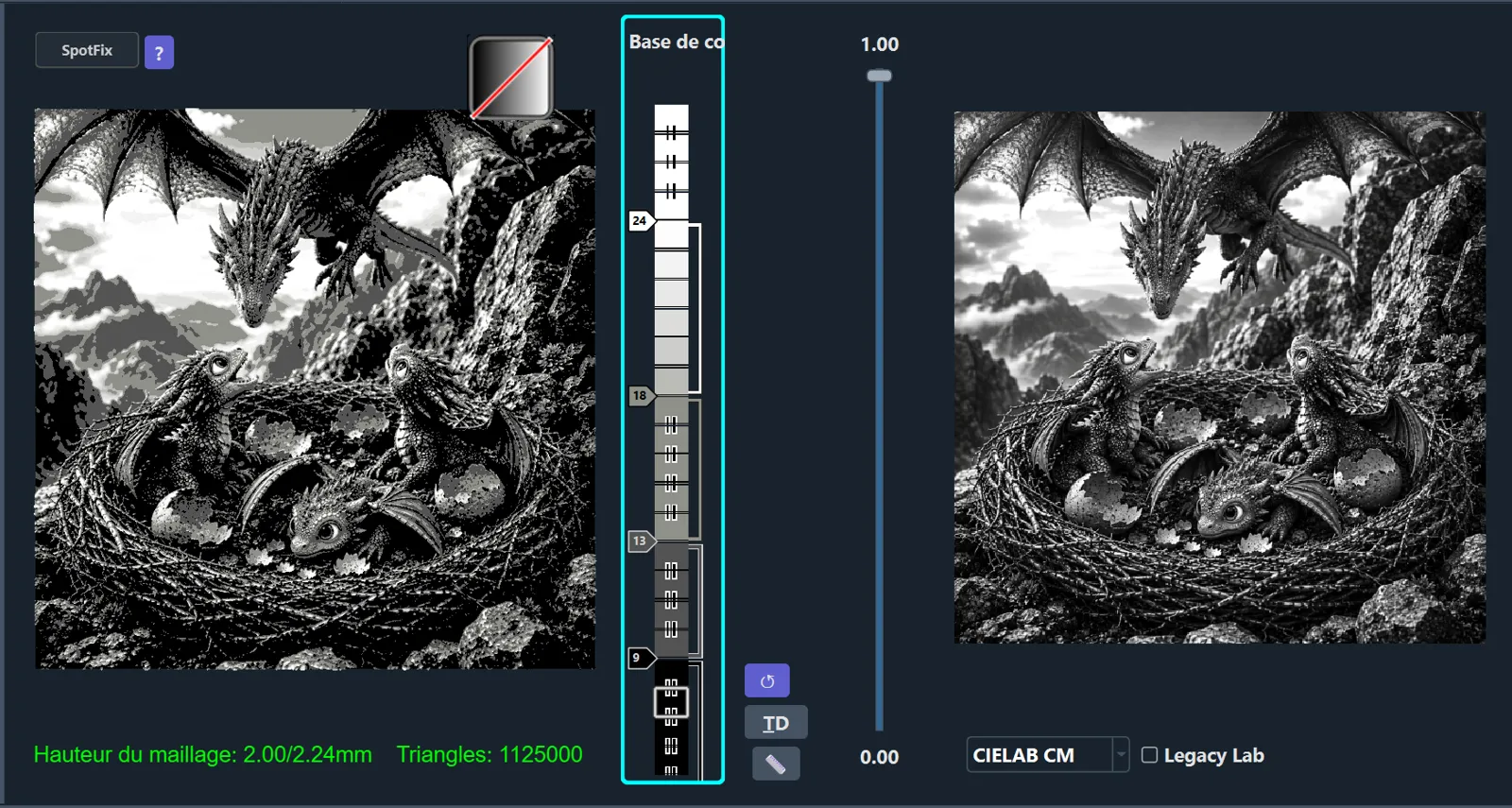 Hueforge - Bébés dragon dans un nid avec maman