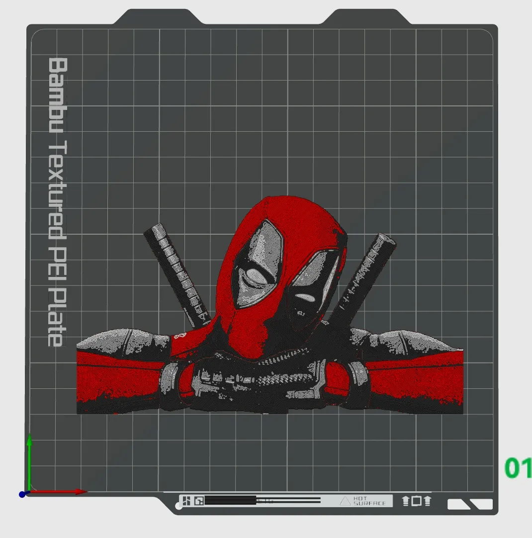 Deadpool HueForge- 4 color, No Background