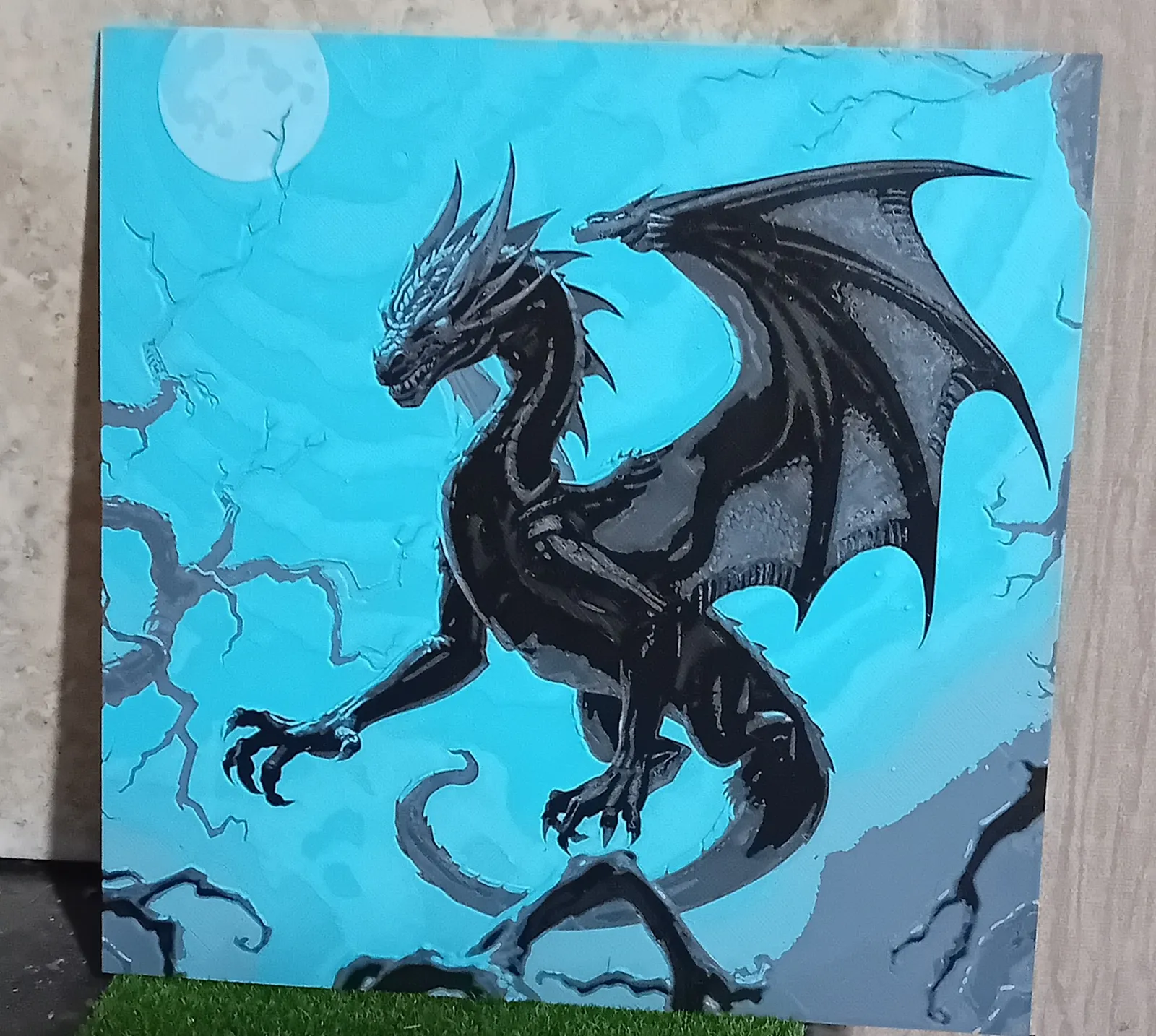 Black dragon hue forge-Dragon hueforge-dragon art