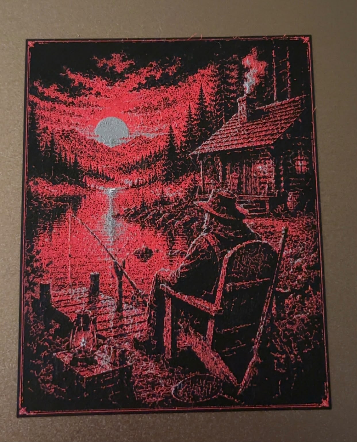 Peaceful Lakeside Cabin / HueForge Wall Art