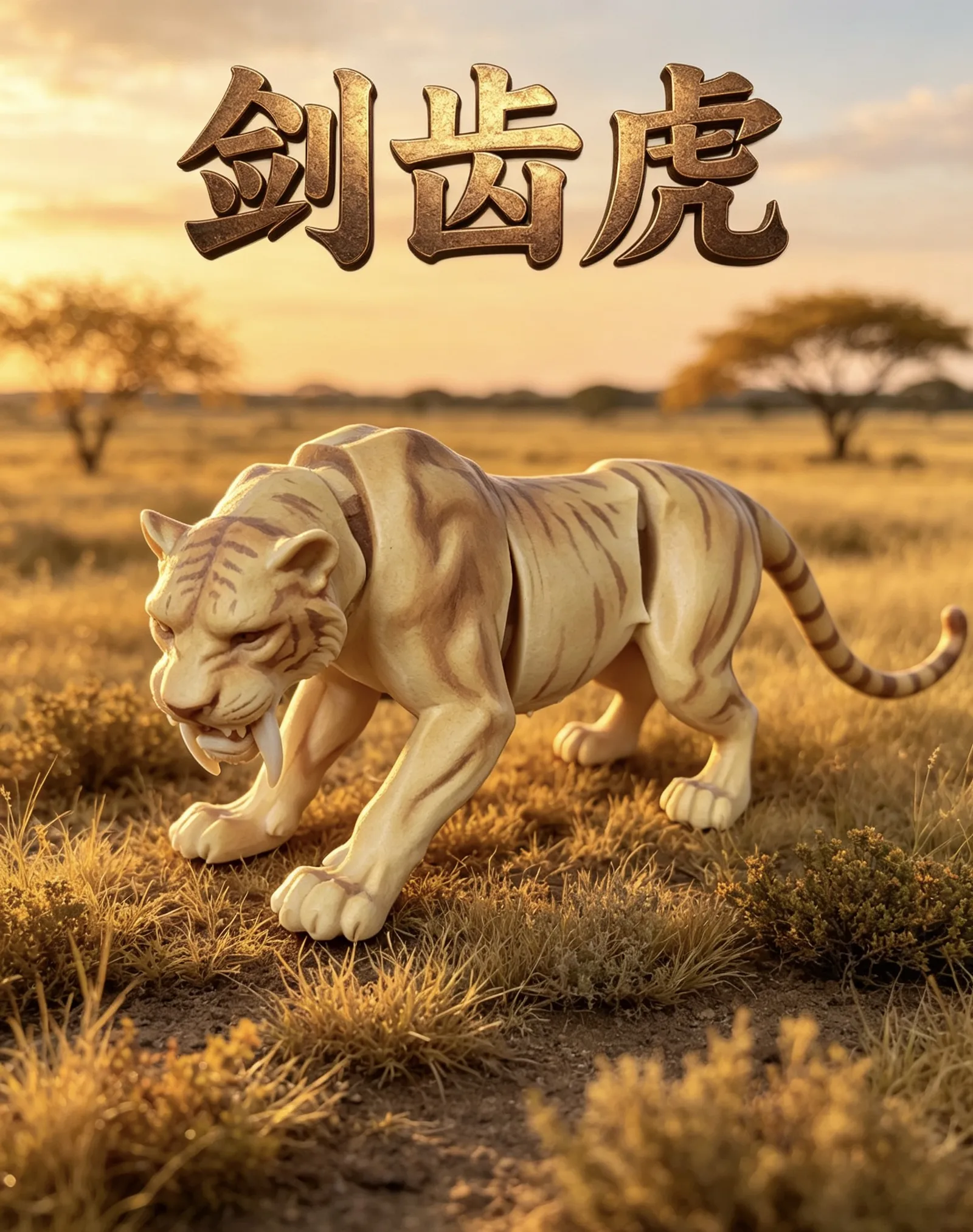 剑齿虎 可活动关节一体打印模型