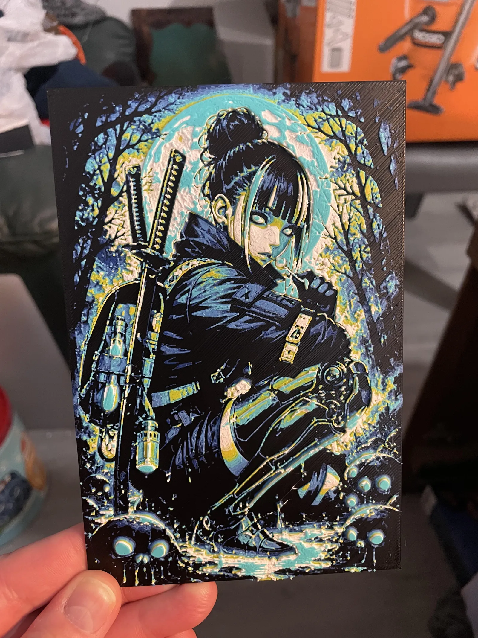 Cyborg Samurai Woman Hueforge Happy Accident