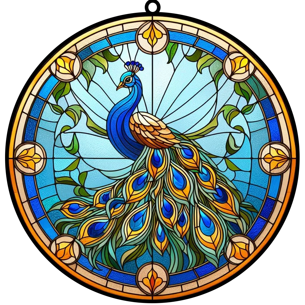 Stained Glass Peacock