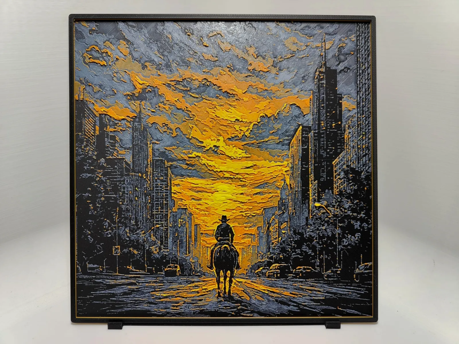 Lone Cowboy Sunset - Hueforge
