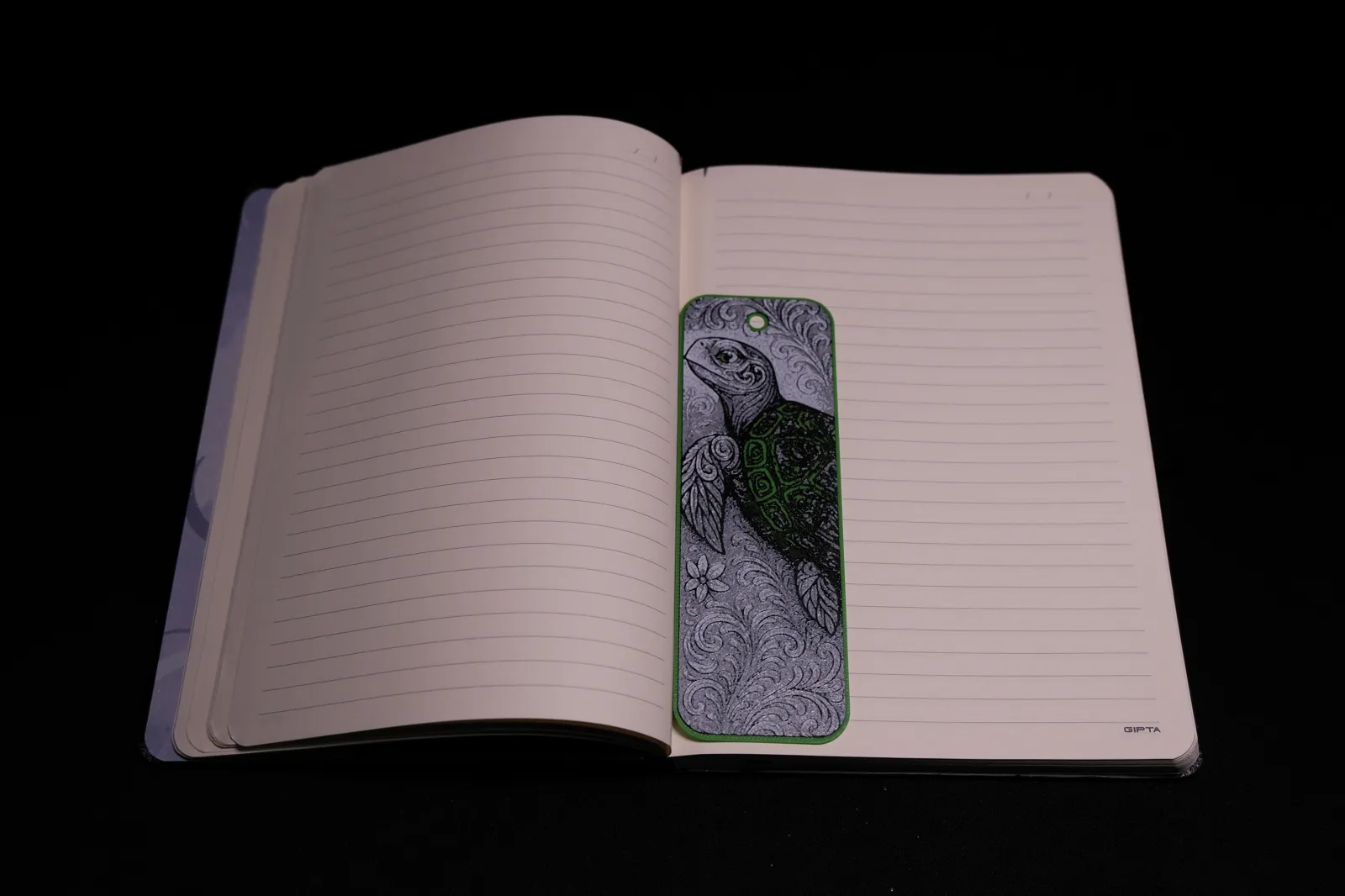 Ornamental Turtle - Hueforge Bookmark