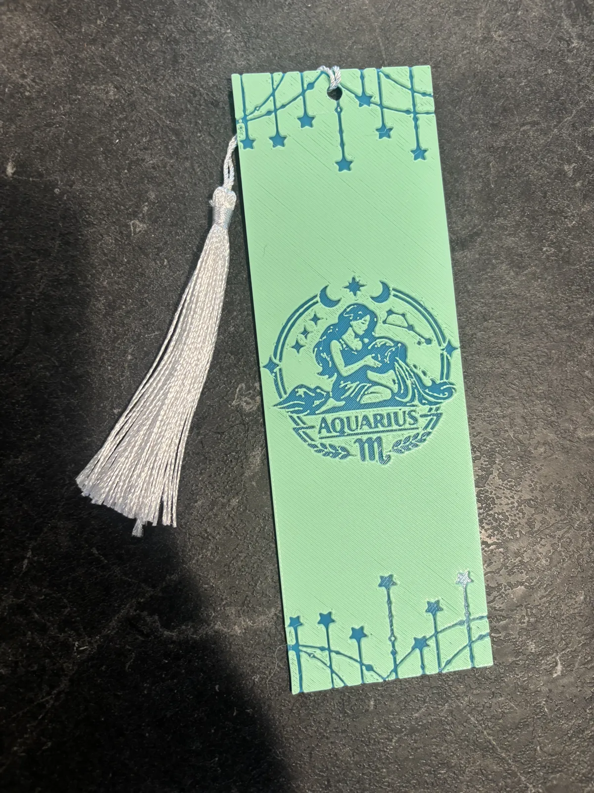 Aquarius Zodiac Sign Bookmark Hueforge
