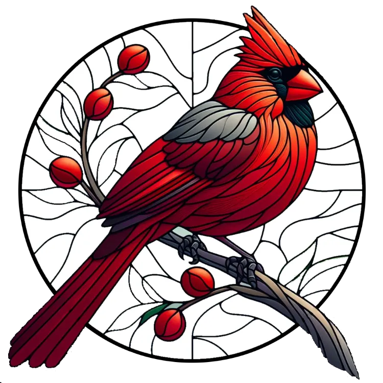 Stained Glass HueForge Cardinal