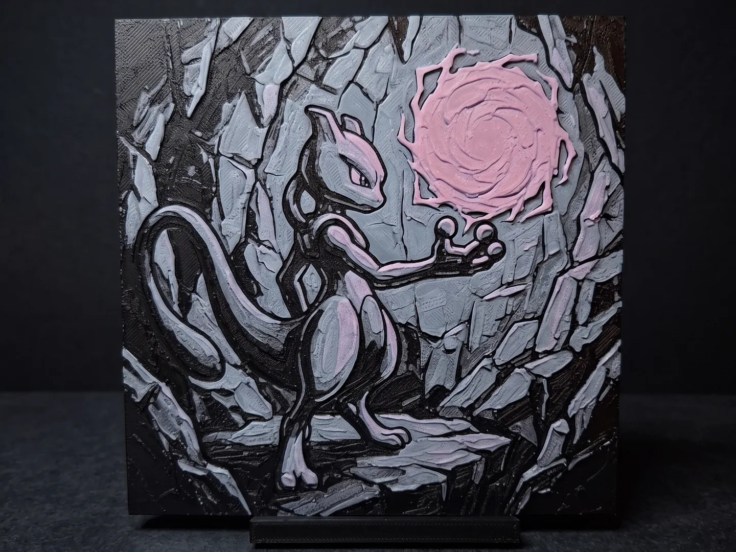 Mewtwo Shadowball - Hueforge Wall Art