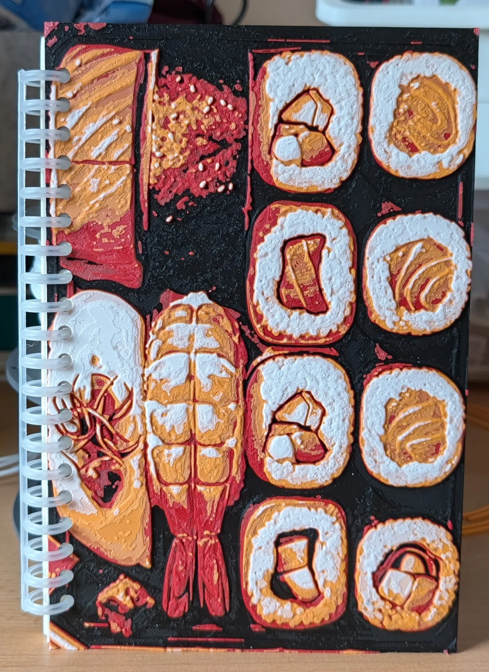 Funny Sushi Takeaway Realistic Food Notebook Cover